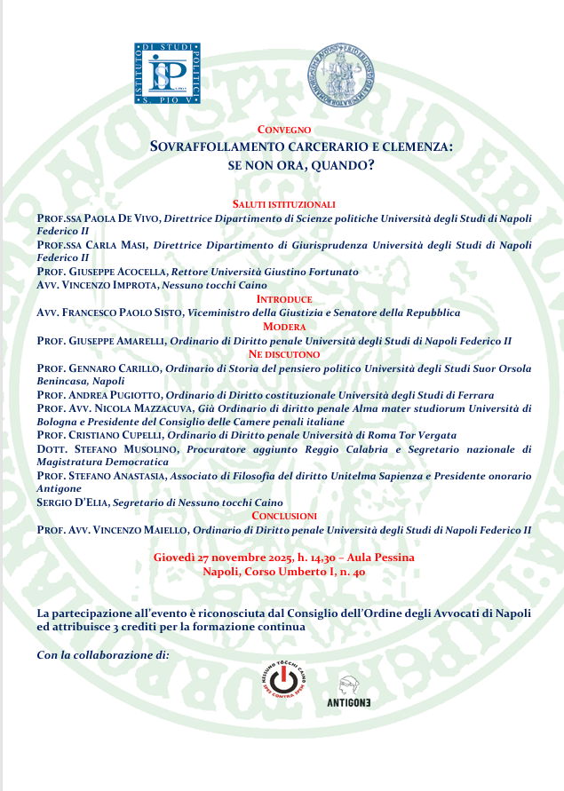 Sovraffollamento carcerario e clemenza: se non ora, quando?